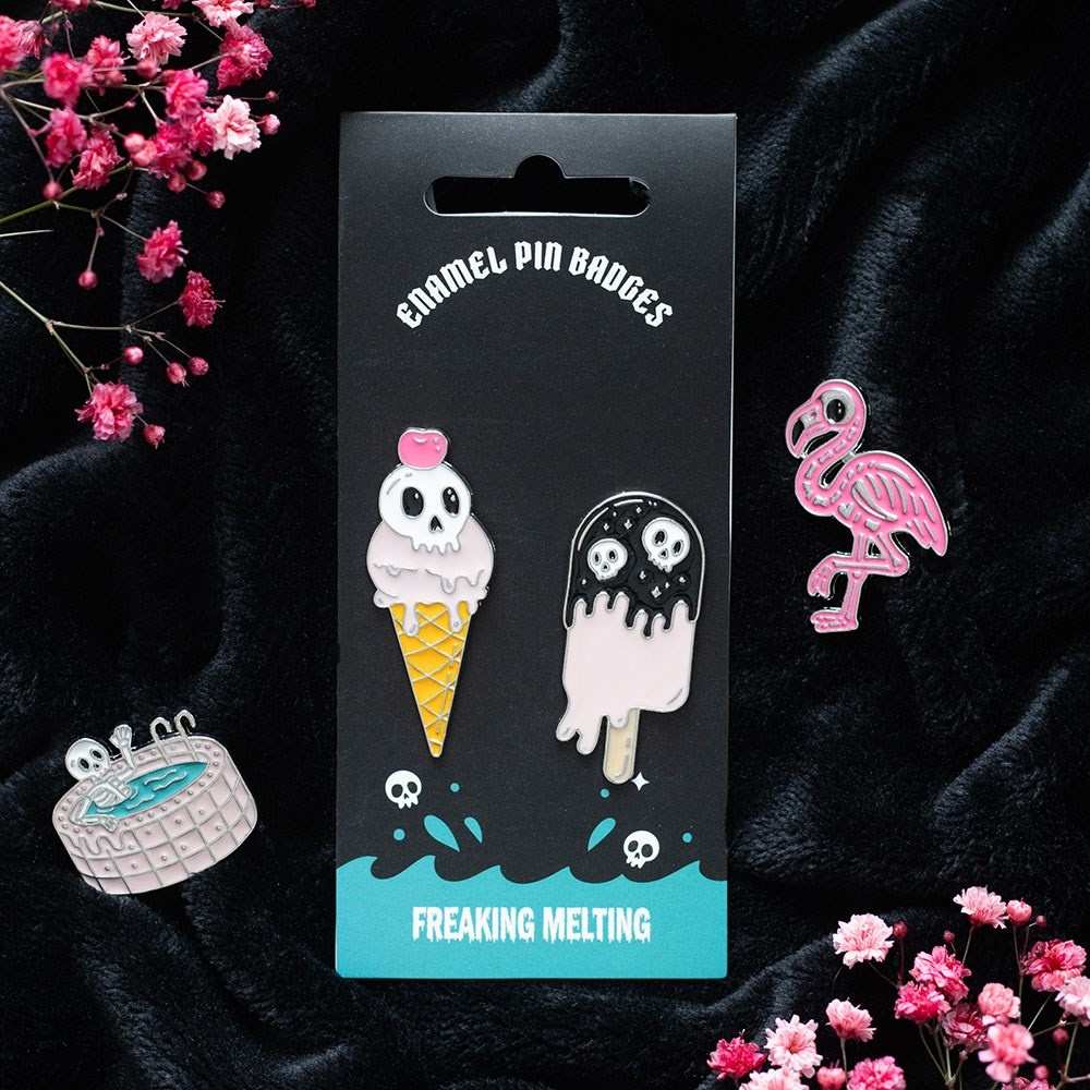 Something Different - Freaking Melting Ice Cream Enamel Pin Bouton broche - Multicolore